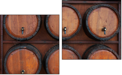 wine barrels stand - Two-piece canvas print, Diptych