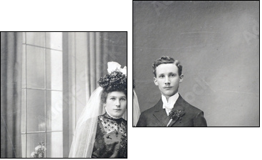 Brautpaar 1912 - bridal couple 1912 - Two-piece canvas print, Diptych