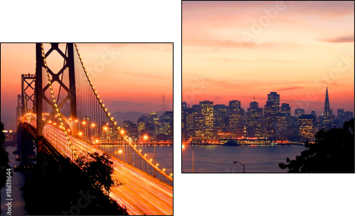 San Francisco Sunset - Two-piece canvas print, Diptych