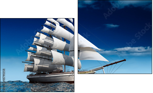 Sailing ship - Two-piece canvas print, Diptych