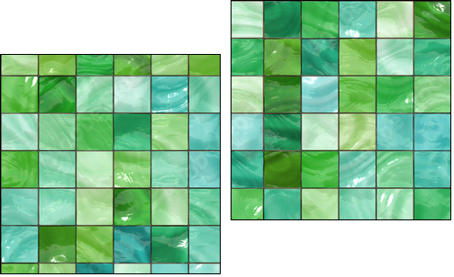 Shiny seamless green tiles texture - Two-piece canvas print, Diptych