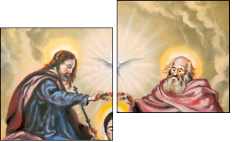 Sacred Trinity and the Mother of god - Two-piece canvas print, Diptych