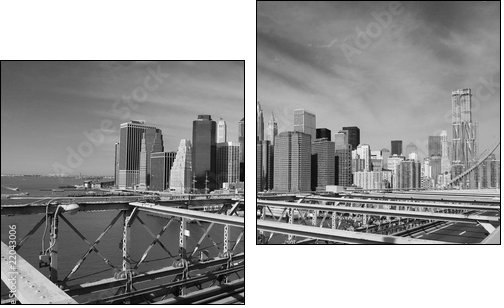 Brooklyn Bridge Taxi, New York - Two-piece canvas print, Diptych