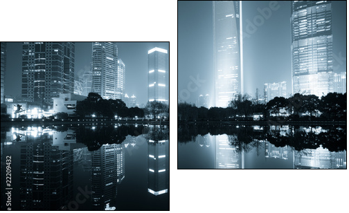 night view of shanghai - Two-piece canvas print, Diptych