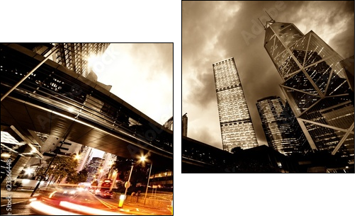 Fast moving cars at night - Two-piece canvas print, Diptych