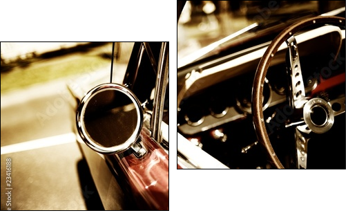 retro car fragment - Two-piece canvas print, Diptych