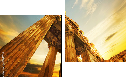 Old Ruins.Roman Columns in Baalbeck, Lebanon - Two-piece canvas print, Diptych