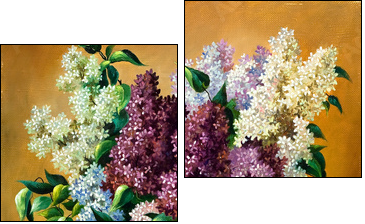 Lilac bouquet in a vase - Two-piece canvas print, Diptych