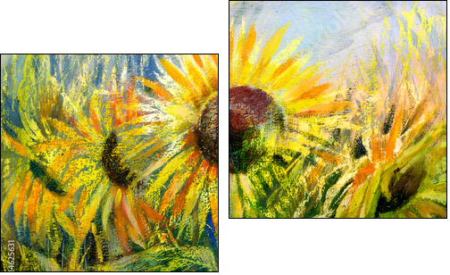 Sunflowers - Two-piece canvas print, Diptych