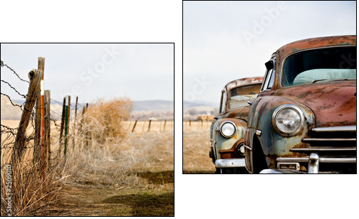 vintage cars - Two-piece canvas print, Diptych
