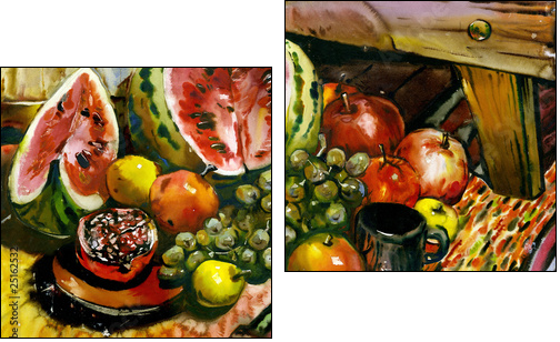 Fruit still-life - Two-piece canvas print, Diptych