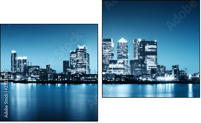 Panoramic picture of Canary Wharf view from Greenwich. - Two-piece canvas print, Diptych