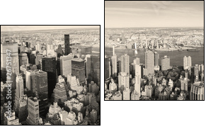 New York City Manhattan panorama aerial view - Two-piece canvas print, Diptych