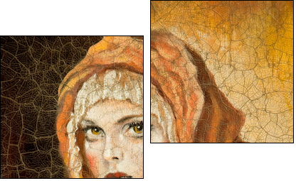 The Madonna drawn by me by oil on canvas (fragment) - Two-piece canvas print, Diptych