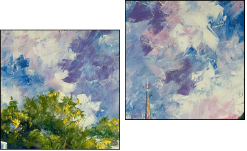 Summer day in a southern city - Two-piece canvas print, Diptych