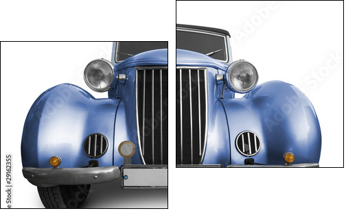 Old blue car - Two-piece canvas print, Diptych