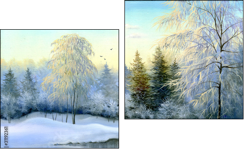 Winter wood - Two-piece canvas print, Diptych