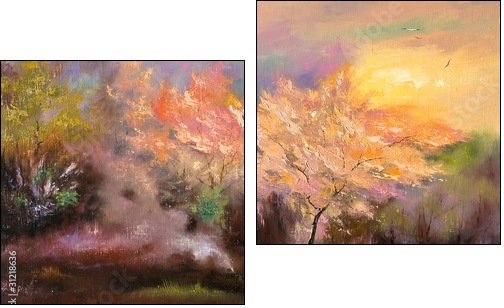 Storm, autumn, cloudy day - Two-piece canvas print, Diptych