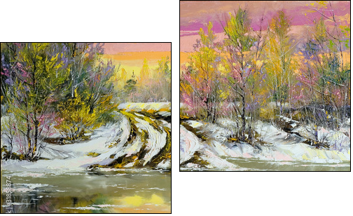 Spring high water - Two-piece canvas print, Diptych