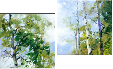 Wood road - Two-piece canvas print, Diptych