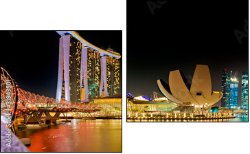 Marina Bay Singapore panorama - Two-piece canvas print, Diptych