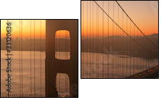 Golden Gate Bridge at Dawn - Two-piece canvas print, Diptych