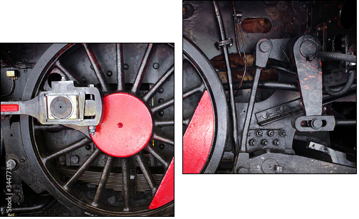 Locomotive Wheel - Two-piece canvas print, Diptych