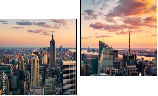 New York Empire state building Times square - Two-piece canvas print, Diptych
