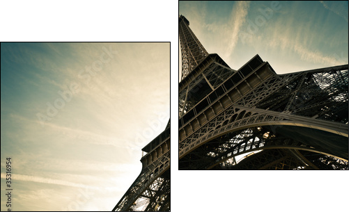 Tour Eiffel Paris France - Two-piece canvas print, Diptych