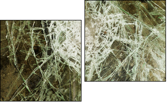 Glass cracked broken - Two-piece canvas print, Diptych