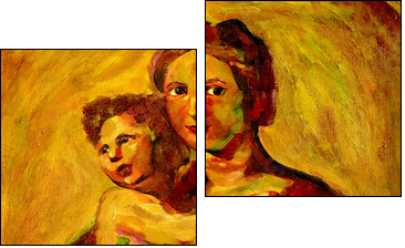 Madonna and Child Painting - Two-piece canvas print, Diptych