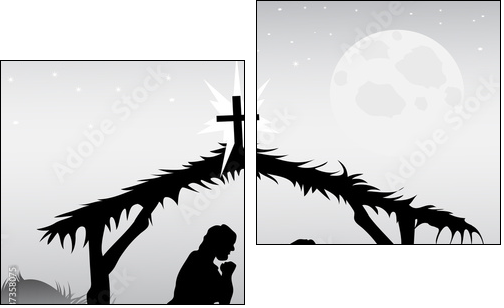 nativity scene,vector - Two-piece canvas print, Diptych