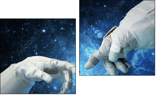 New technologies in space. Concept - Two-piece canvas print, Diptych
