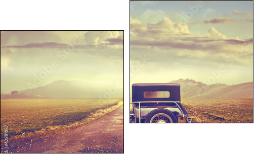 Vintage travel - Two-piece canvas print, Diptych