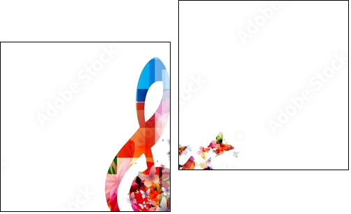 colorful music background - Two-piece canvas print, Diptych