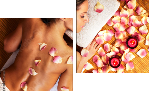 Young woman in Spa massage salon. - Two-piece canvas print, Diptych