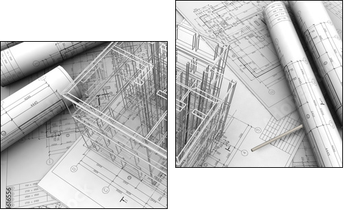 plan drawing - Two-piece canvas print, Diptych