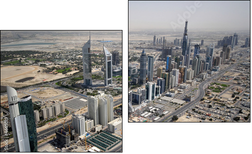 Sheikh Zayed Road In The U.A.E, Littered With Landmarks & Towers - Two-piece canvas print, Diptych