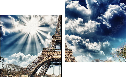 Wonderful view of Eiffel Tower in all its magnificence - Paris - Two-piece canvas print, Diptych