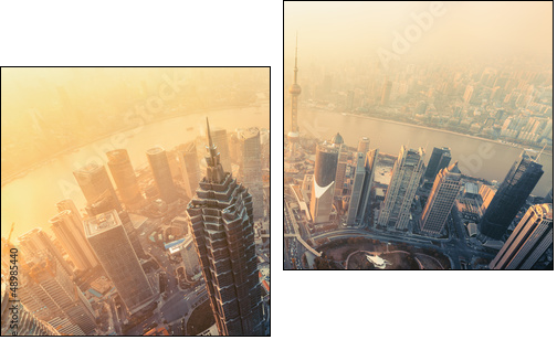 Shanghai skyline - Two-piece canvas print, Diptych