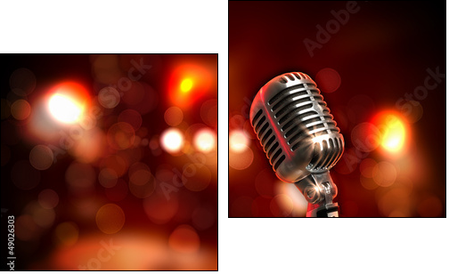 audio microphone retro style - Two-piece canvas print, Diptych
