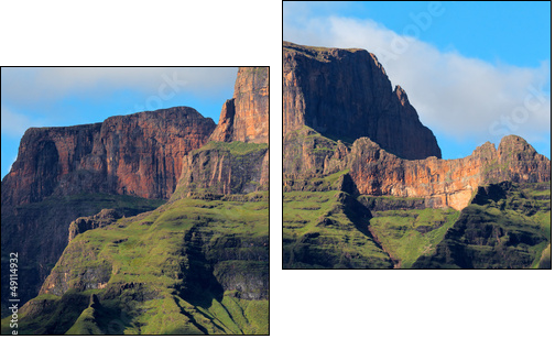 Drakensberg mountains, Royal Natal National Park, - Two-piece canvas print, Diptych