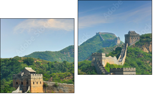 Great Wall of China in Summer with beautiful sky - Two-piece canvas print, Diptych