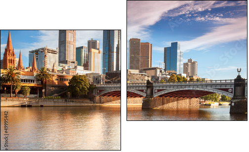 Melbourne skyline from Southbank - Two-piece canvas print, Diptych