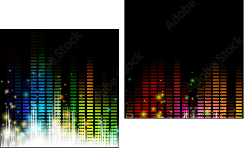 Vector Illustration of a Colorful Music Equalizer - Two-piece canvas print, Diptych
