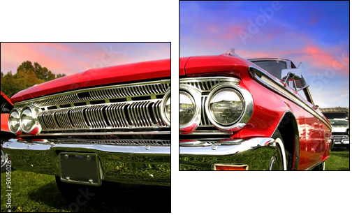 Red Muscle Car - Two-piece canvas print, Diptych