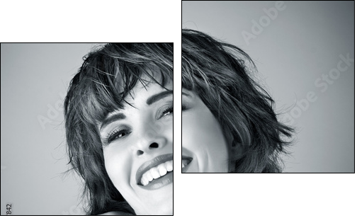Photo of beautiful laughing woman - Two-piece canvas print, Diptych
