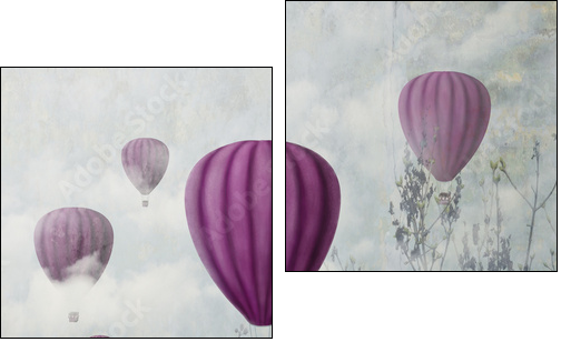 Pink Balloons - Two-piece canvas print, Diptych