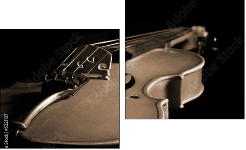 violin isolated on black - Two-piece canvas print, Diptych