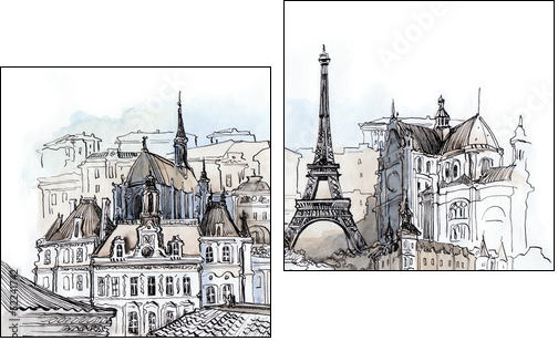France - Two-piece canvas print, Diptych